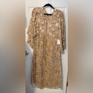 💐NWT ROSE VELVET Floral Boho Maxi Kimono Cottagecore Size M